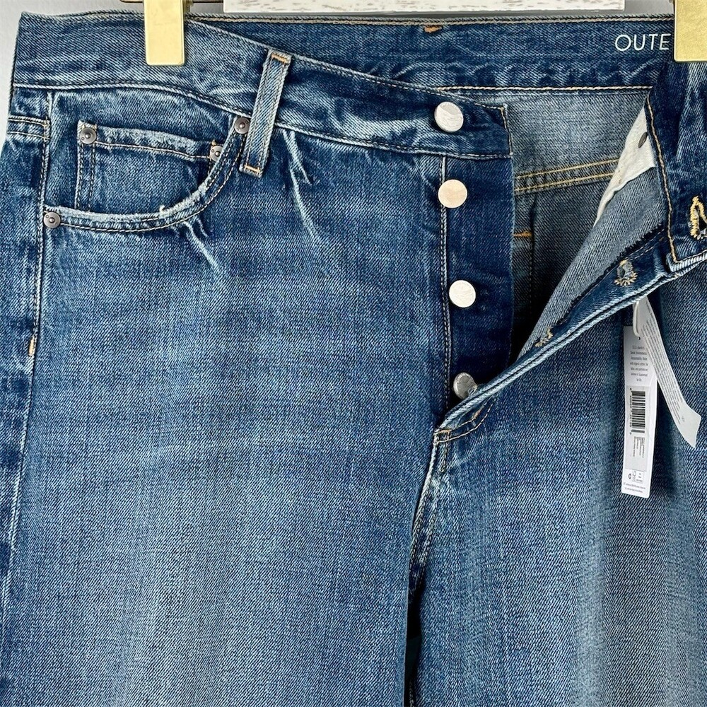 Outerknown S.E.A. Jeans Size 31 Fillmore Boyfriend Distressed Medium Wash - Picture 8 of 12